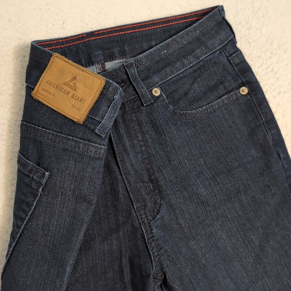 American Giant Jeans Womens 28 Blue 218 Skinny Dark Wash Stretch Indigo USA Made